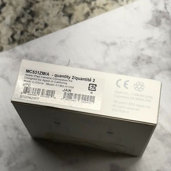 New In Box Genuine OEM Apple iPad Camera Connection Kit MC531ZM/A A1362 A1358 - Picture 8 of 12